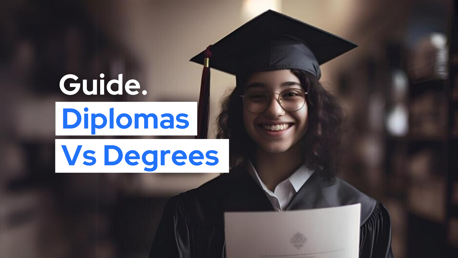 Girl holding certificate with text Diploma Vs Degree Malta. Guide.